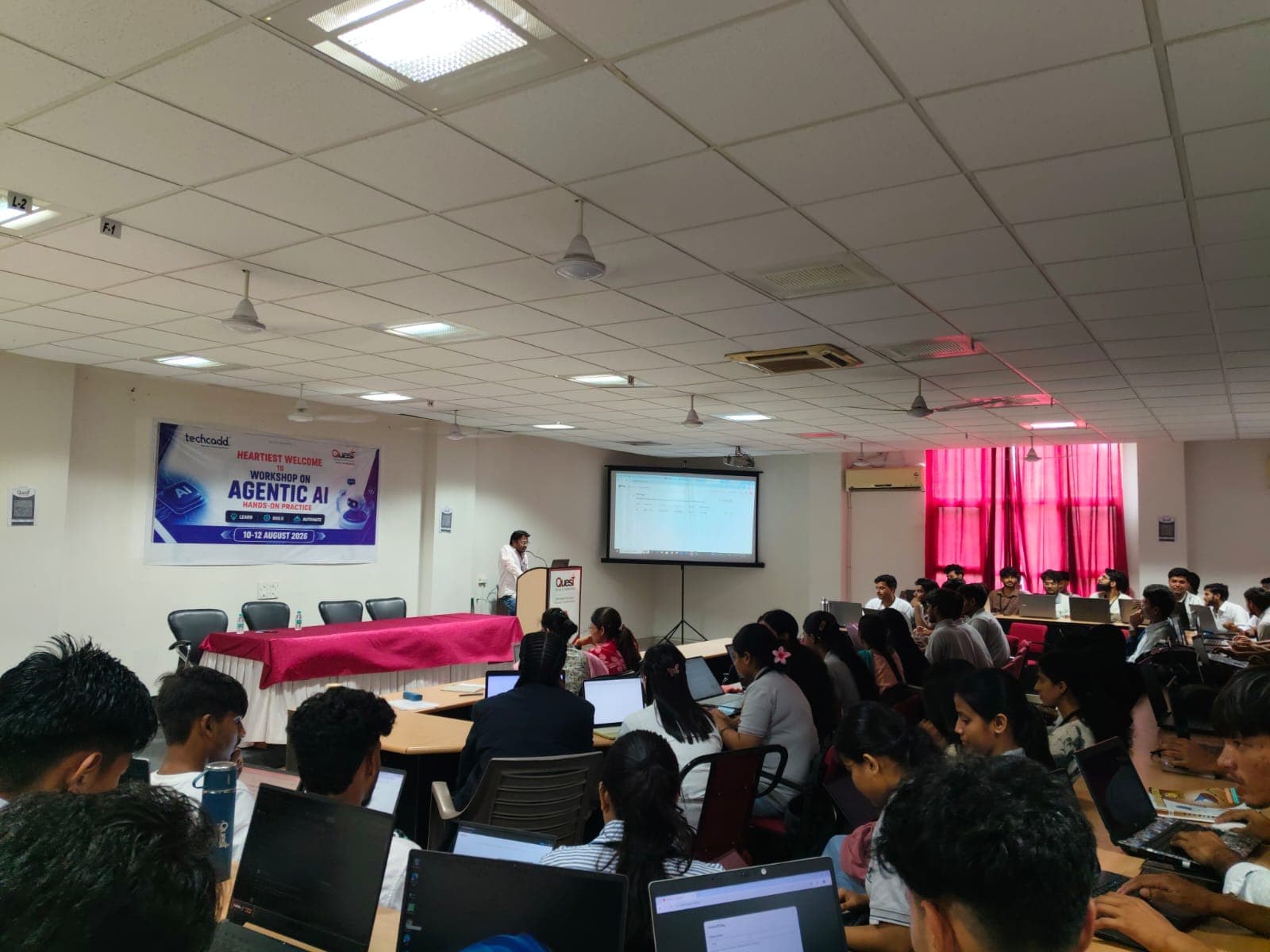 Hands-on session in progress on day one of the Agentic AI workshop