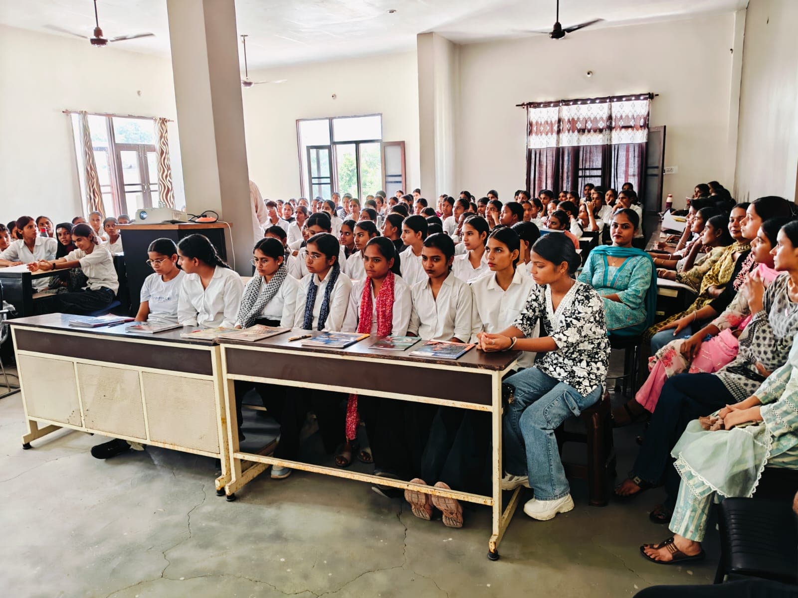 Students at the techcadd expert talk, Alpine Girl's (AIIT) College