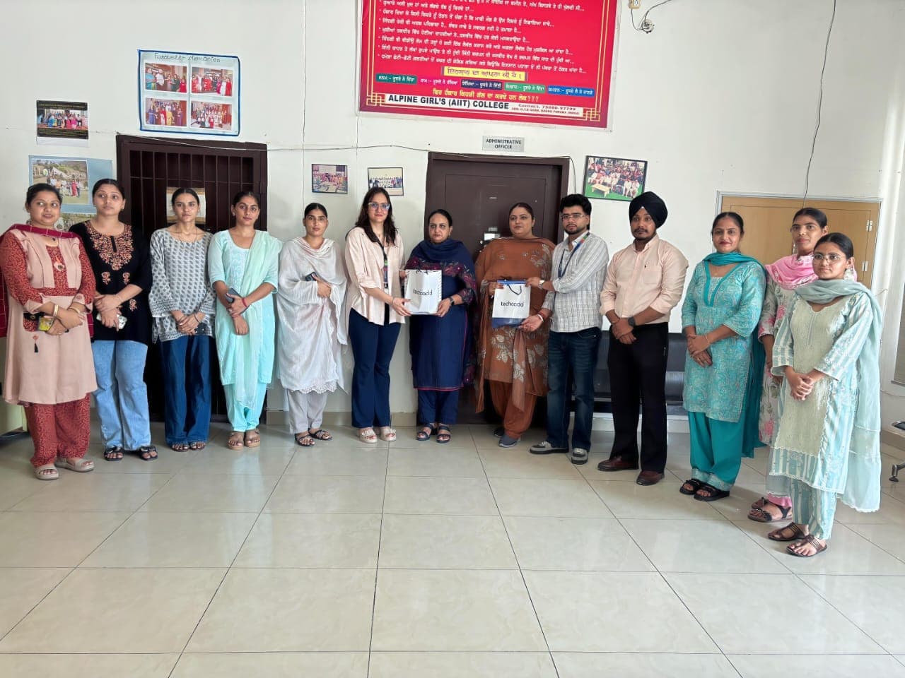The techcadd team with faculty at Alpine Girl's (AIIT) College