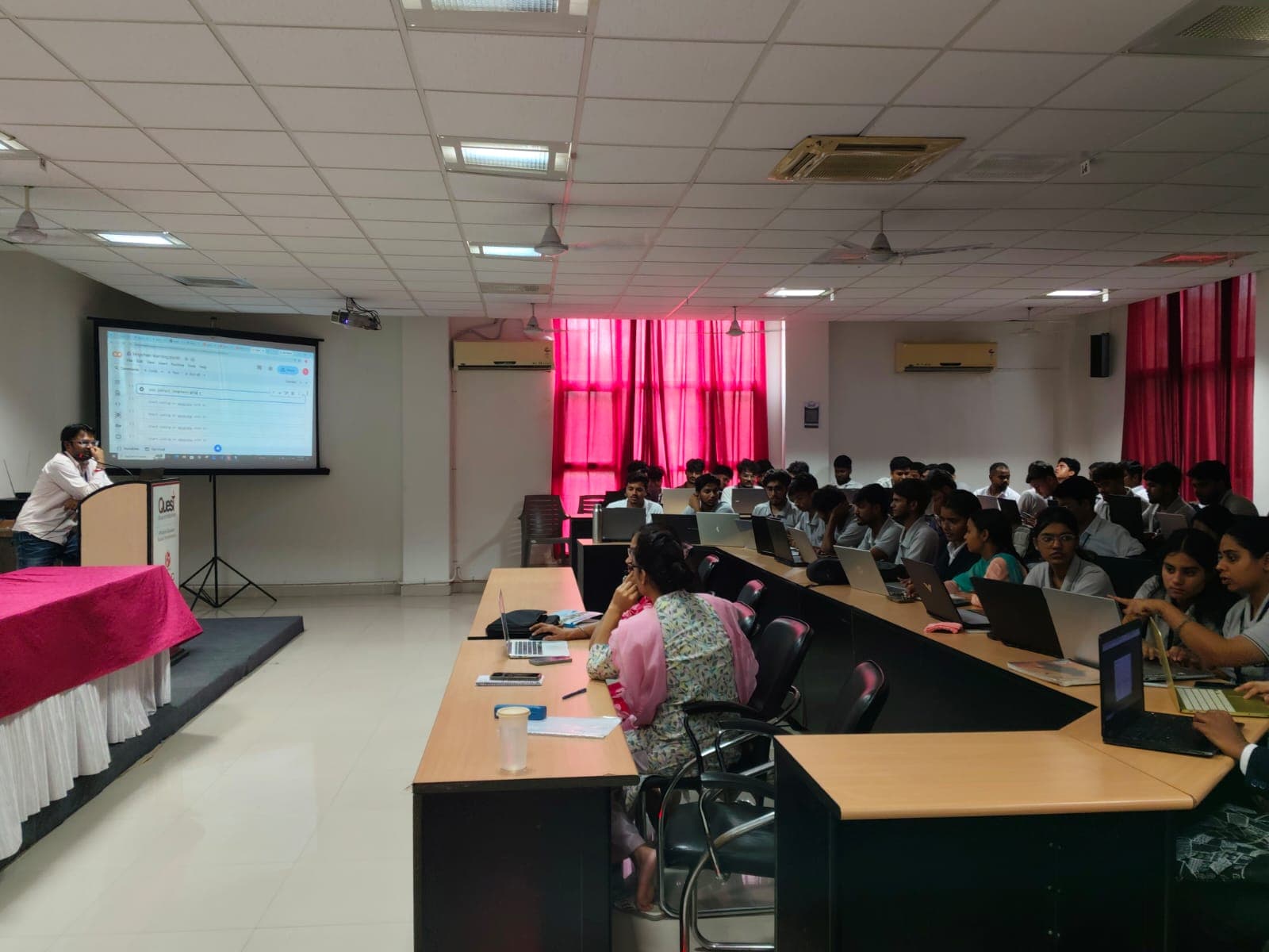 A live demonstration on screen during the Agentic AI workshop