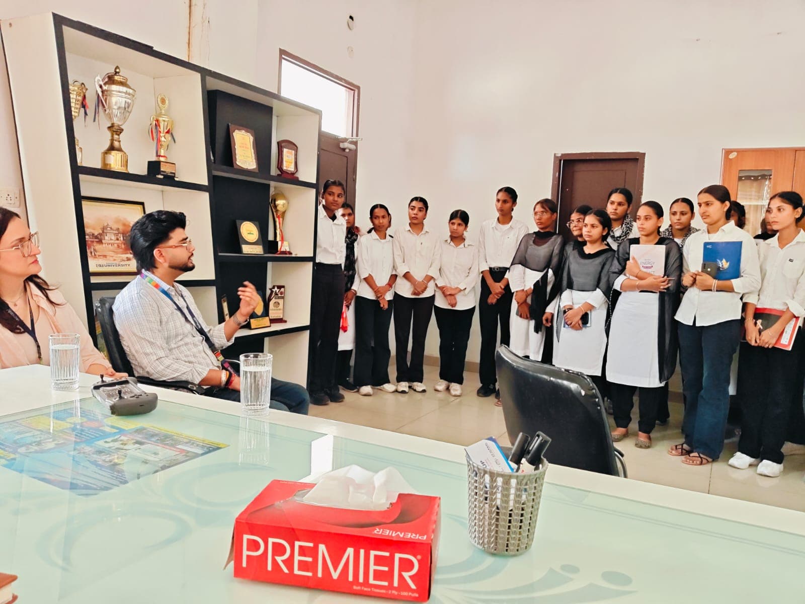 Students meeting a techcadd counsellor after a campus session